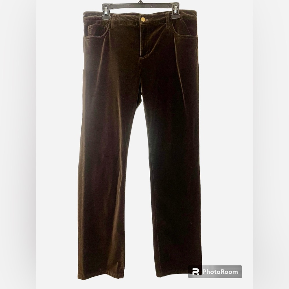 Lauren Ralph Lauren Women’s Brown Velvet Straight Leg Mid Rise Pants - Size 12